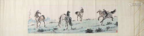 A Xu beihong's horses painting