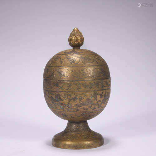 A gilt-bronze censer