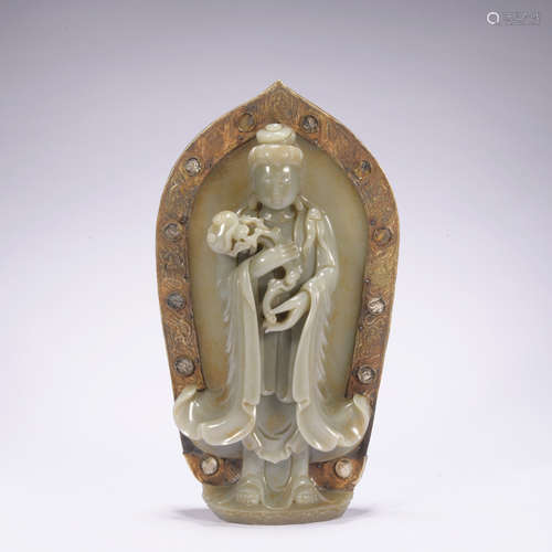 A jade statue of Guanyin