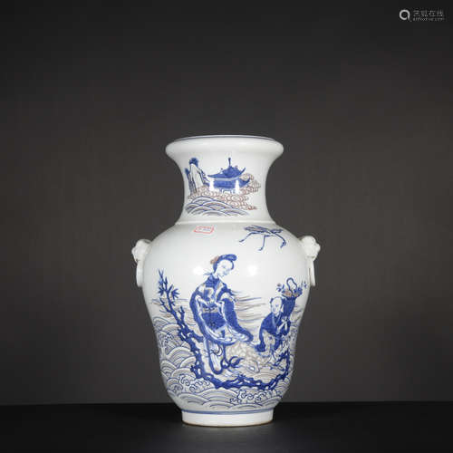 A blue and white 'figure' vase