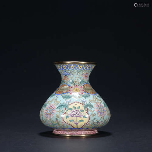 A enamel 'floral' vase