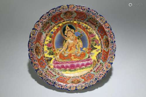 A Ancient-framing Chinese Fortune Porcelain Plate