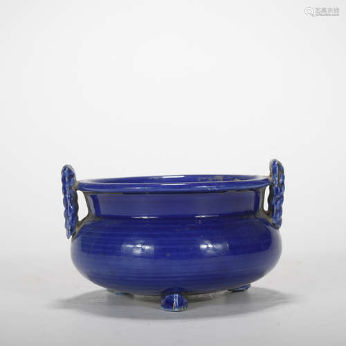 A blue glazed censer