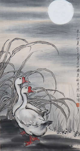 A Xu beihong's goose painting