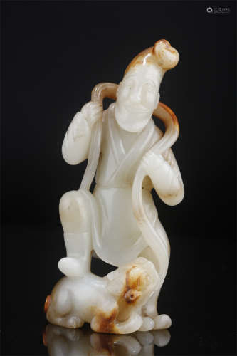 A Hetian Jade Figure Sculpture.