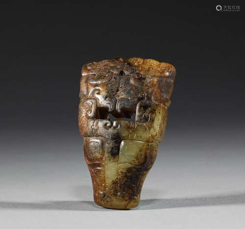 Han Dynasty, Hotan jade animal face