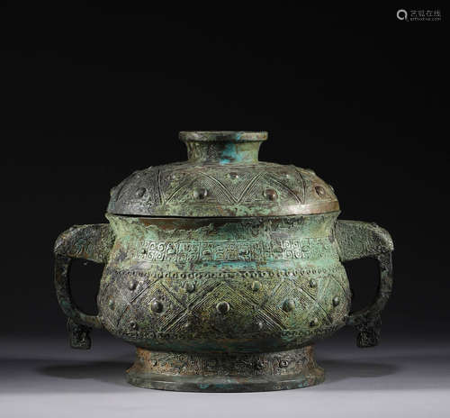 Han Dynasty, bronze double ear furnace