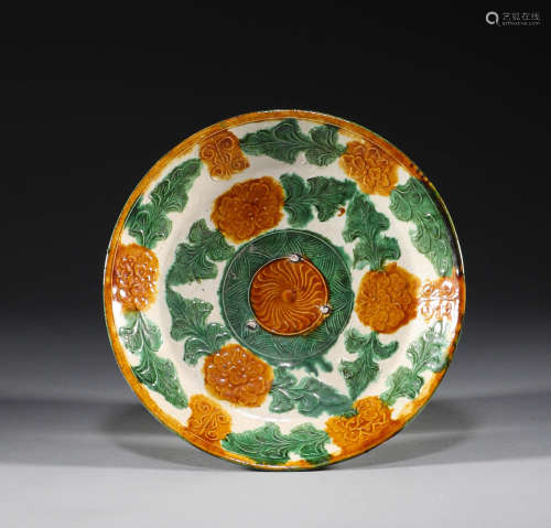 Song Dynasty, three color flower pattern plate