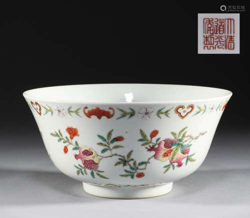 Qing Dynasty, pastel flower bowl