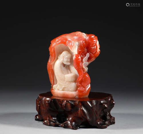 In the Qing Dynasty, South Red Agate Dharma ornaments