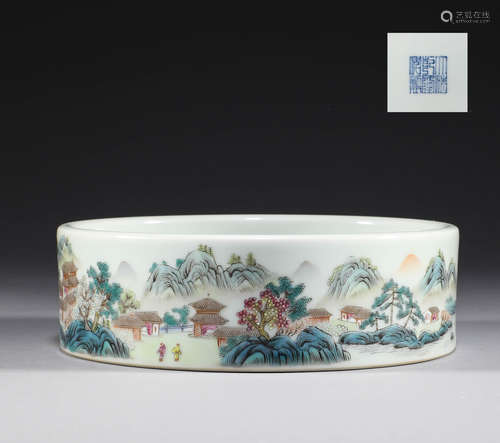 Qing Dynasty, pastel landscape wash