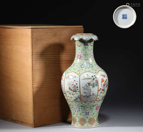 Qing Dynasty, pastel character story bottle