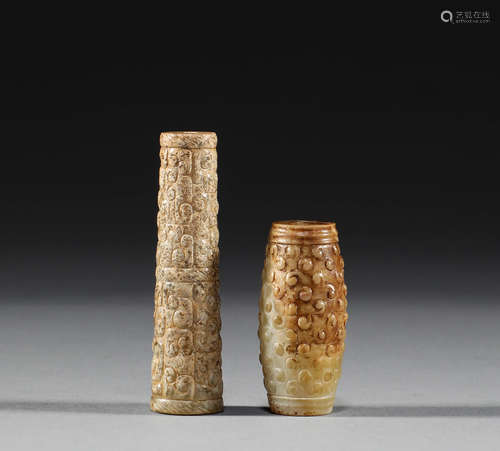 In the Han Dynasty, Hetian jade bone nail pattern Lezi was a...