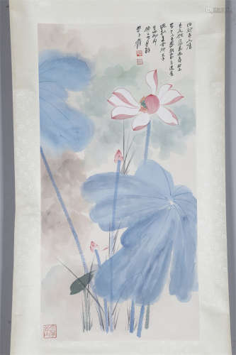 A Lotus Flowers Painting by Zhang Daqian.