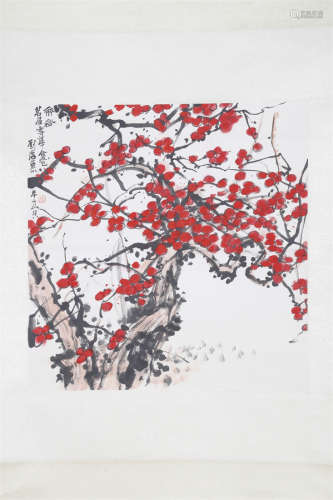 A Plum Flowers Painting by Liu Haisu.