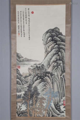 A Landscape Painting on Paper by Wang Hui.