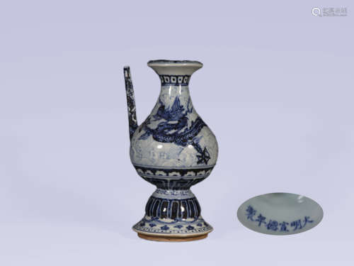 Blue and White Dragon Ewer