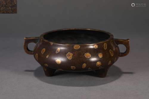 Gold-Splashed Bronze Censer