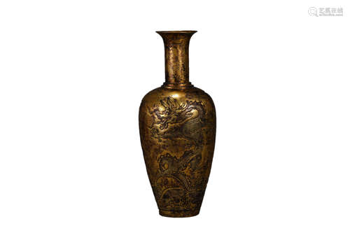 Gilt-Bronze Dragon Vase