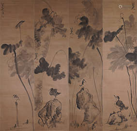 Badashanren, Four Chinese Flower and Bird Paintings