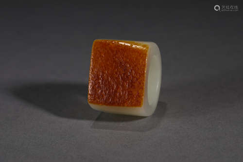 Carved Hetian Jade Ring