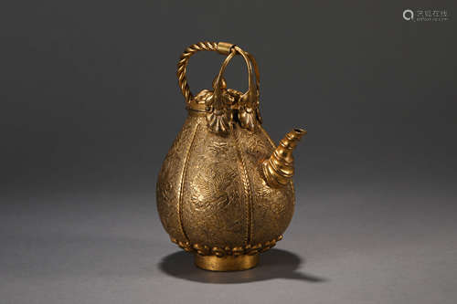 Gilt-Bronze Three-Leaf Lobed Pot