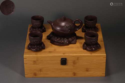 Set of Chinese Zisha Pot, Gu Jingzhou