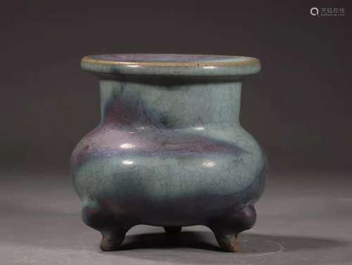 Jun Ware Purple-Splashed Tripod Censer