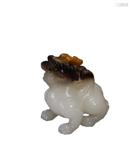 Carved Hetian Jade Beast Ornament