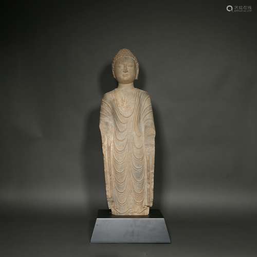 Carved Stone Figure of Shakyamuni