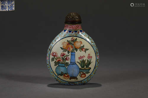 Cloisonne Enamel Subjects Snuff Bottle