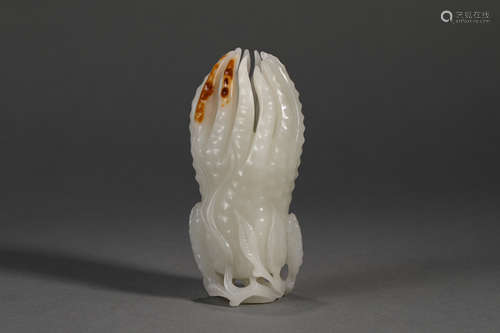 Carved Hetian Jade Finger Citron