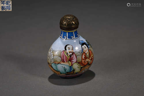 Cloisonne Enamel Figures Snuff Bottle