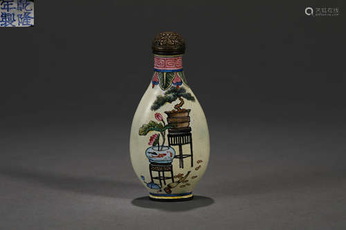 Cloisonne Enamel Ancient Subjects Snuff Bottle