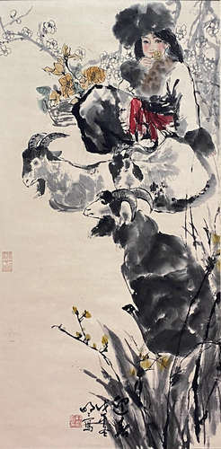 Wang Mingming, Chinese Exotic Lady Painting