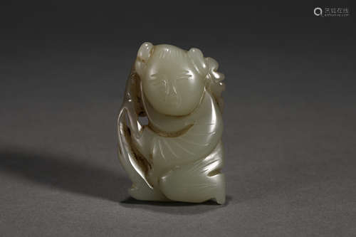 Carved Jade Boy Ornament