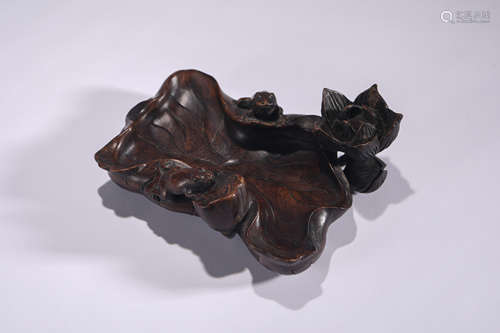 Carved Sandalwood Lotus-Petal Washer