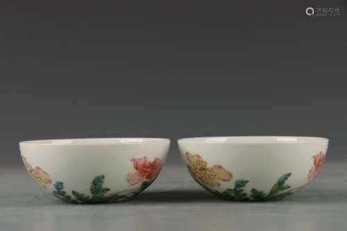 A pair of pastel bowls