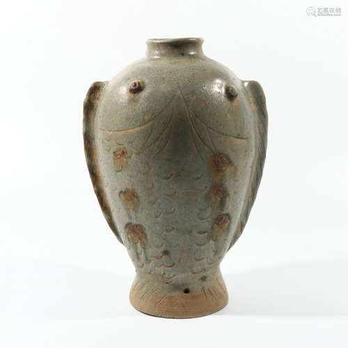 Green Glaze Porcelain Fish Shaped Bottle, China