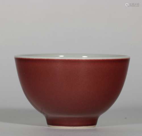 Red Glazed Porcelain Bowl, China