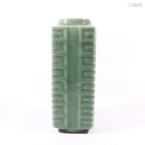 Green Glaze Porcelain Cong Shaped Bottle, China