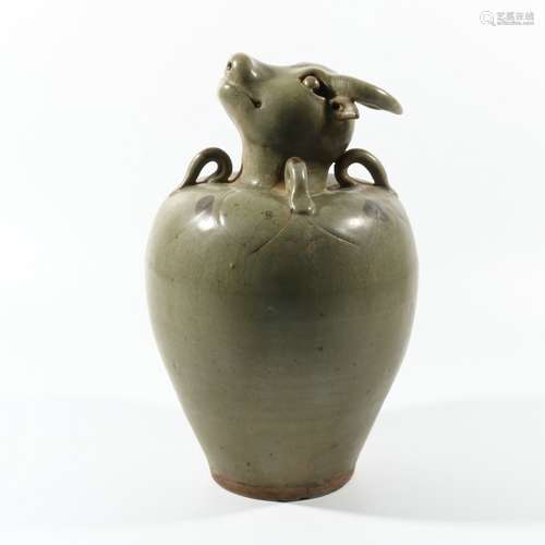 Green Glaze Porcelain Bottle, China