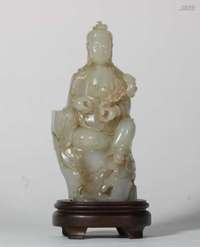 Hetian White Jade Ruyi Guanyin Statue, China