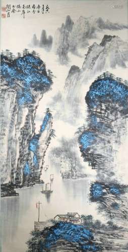 Ink Painting Of Landscape And Figure - Guan Shanyue, China