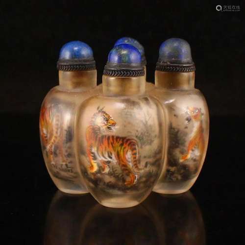 Peking Glass Inside Painting Conjoined Snuff Bottle