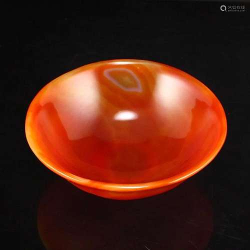 Chinese Red Agate Bowl w Certificate