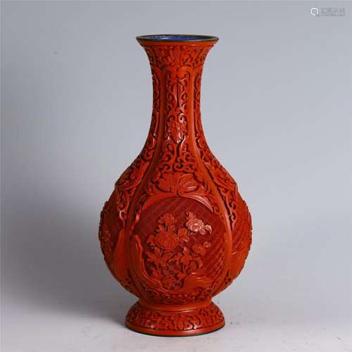 A CHINESE TIXI LACQUER BRONZE BODY VASE