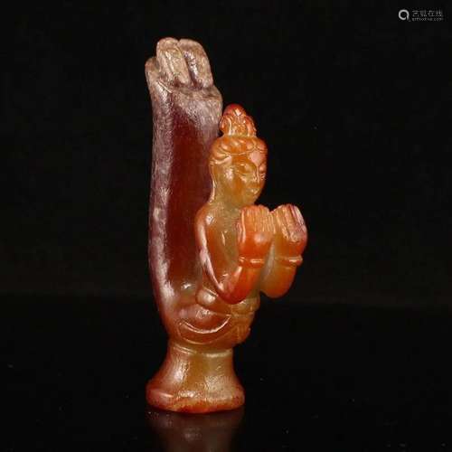 Vintage Chinese Hetian Jade Figure Statue