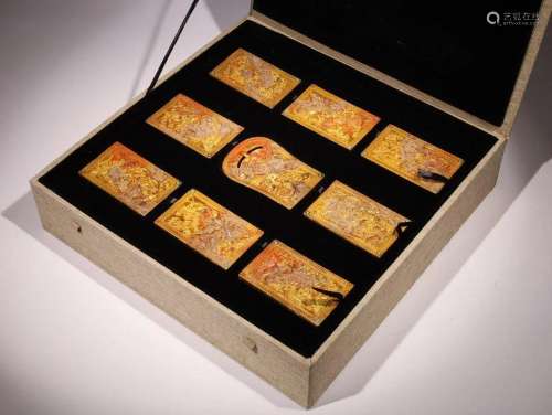 Qing Dynasty - Gold Gems Embedded Granulation
