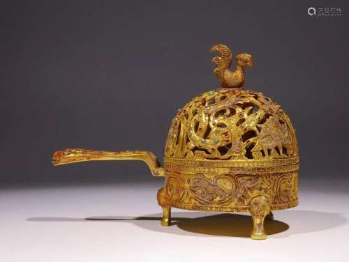 Qing Dynasty - Gold Gems Embedded Granulation